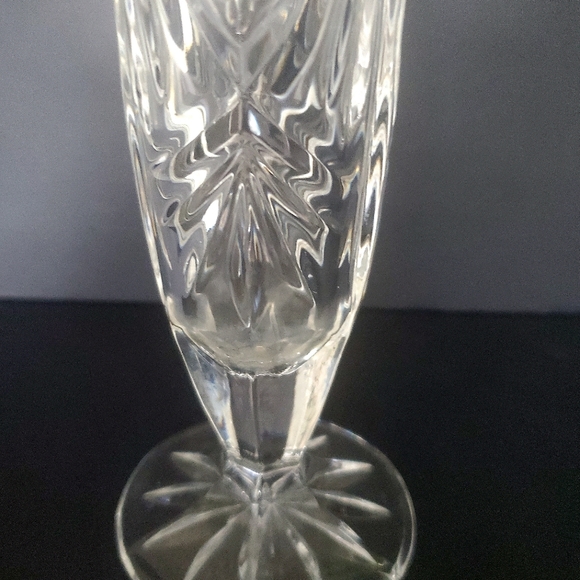 Vintage Anna Hutte German Crystal Bud Vase Retro Farmhous Decor Diamond Cut Gift - Picture 4 of 5